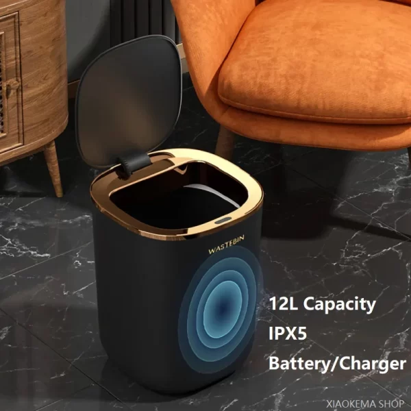 12L Automatic Trash Bin Bathroom Smart Sensor - Image 5